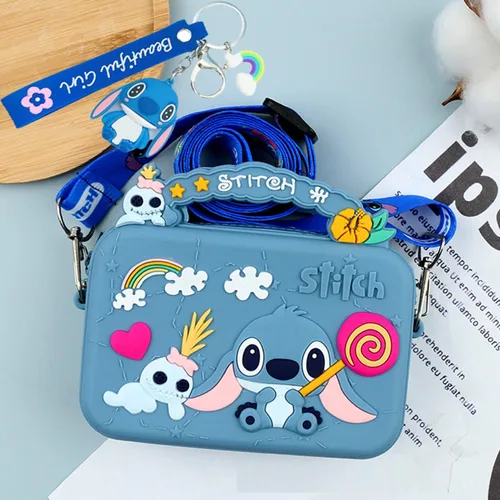 Vista 4 de Bolso cruzado de puntada al hombro, monedero, bolso pequeño de dibujos animados para niñas y niños, incluye llavero de puntada, el mejor regalo