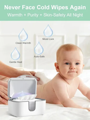 Vista 6 de MOMYEASY Calentador de Toallitas para Bebé, Dispensador de Toallitas de Gran Capacidad con 3 Modos de Temperatura, Calentador de Toallitas