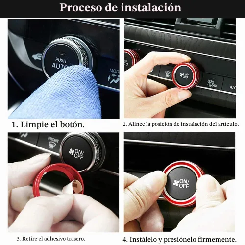 Vista 7 de XITER Bocina de automóvil+aire acondicionado+parada de arranque del motor, cubierta de botón y perilla decorativa para Honda 10th Civic 2016 2017