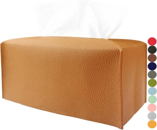 Vista 18 de Cubierta de Caja de Paños Grande Rectangular – Soporte de Caja de Paños Rectangular de Tamaño Plus con Cinturón Inferior [JESMINI, Negro] Soporte