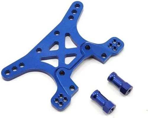Vista 2 de Traxxas 6440 Torre de choque frontal de aluminio anodizado azul 7075-T6, XO-1
