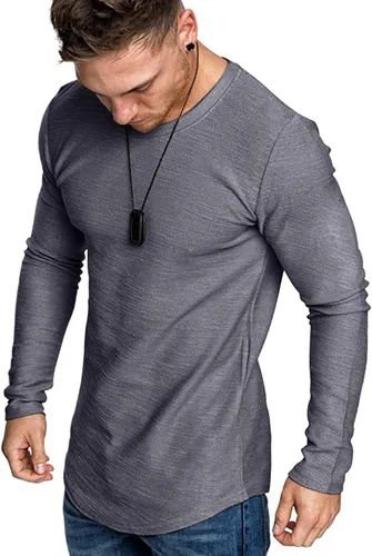 Vista 26 de Camiseta de Moda para Hombre, Camiseta Muscular de Gimnasio, Entrenamiento, Camiseta Atlética de Algodón, Camiseta Superior 240-azul