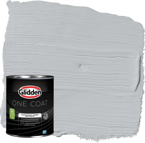 Vista 65 de Glidden Pintura Interior + Imprimación: Gris/Plata Antigua, Una Capa, Satinado, 1 Galón