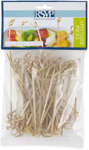 Vista 10 de RSVP International Palillos de bambú compostables para servir y cócteles, aperitivos, 50 unidades, 3.5 pulgadas