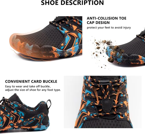 Vista 4 de Zapatos de agua para hombre y mujer, secado rápido, atléticos, zapatos deportivos para exteriores, surf, kayak, caminar, senderismo