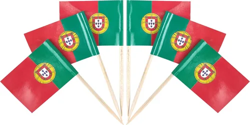 Vista 10 de QQSD Bandera de Albania palillo de dientes Albania Pequeña Bandera para cupcakes, 100
