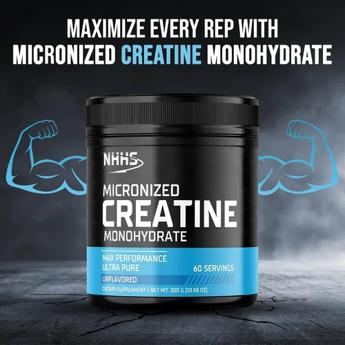 Vista 2 de Monohidrato de creatina micronizada – Apoya la fuerza y el rendimiento muscular Ultra puro, sin sabor, 60 porciones, 10.58 oz – Fabricado