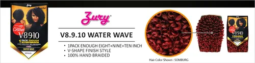 Vista 3 de Royal Zury V8.9.10 - Trenzas de crochet, ondas al agua (pelo sintético, 1 unidad), 2 Marrón oscuro 2