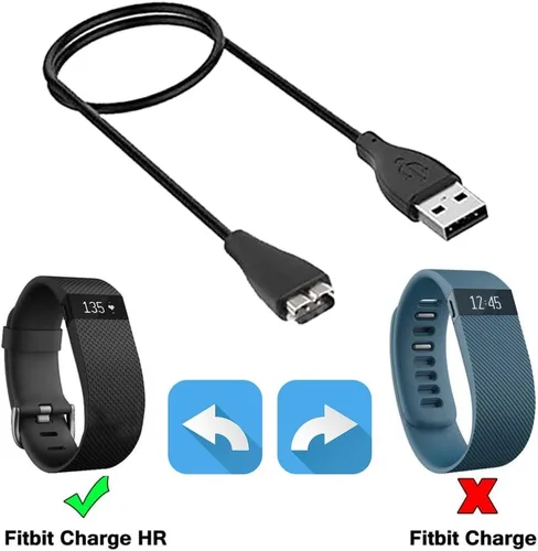 Vista 2 de Threeeggs Compatible con Fitbit Charge HR Charger, cable de carga USB de repuesto para Fitbit Charge HR Activity Tracker (paquete de 2)