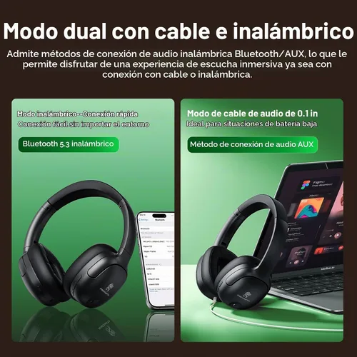 Vista 5 de Auriculares híbridos activos con cancelación de ruido, Bluetooth