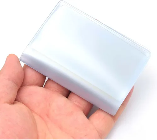 Vista 4 de 2 piezas de plástico de la cartera inserta el titular de la tarjeta de crédito con 10 páginas 20 ranuras, transparente, Transparente, Cartera