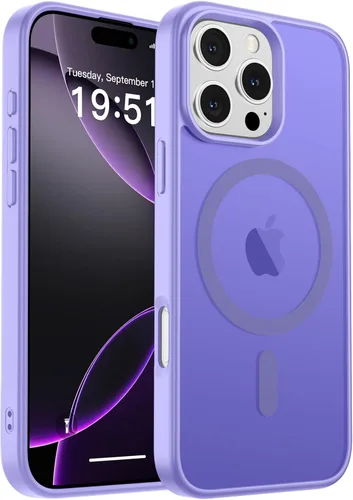Vista 145 de zapica Funda magnética para iPhone Air, con protector de pantalla de vidrio templado, compatible con MagSafe, translúcida mate, a prueba de golpes