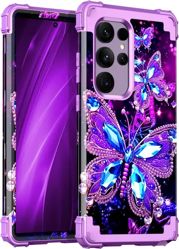 Vista 16 de Miqala Funda para Galaxy S24 5G, brilla en la oscuridad, tres capas, resistente, a prueba de golpes, protección completa, parachoques de plástico