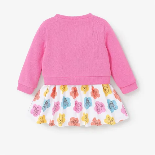 Vista 3 de Disney Vestido de bebé para niñas, 2 piezas, sin mangas, conjunto de cárdigan de manga larga de 3 a 24 meses