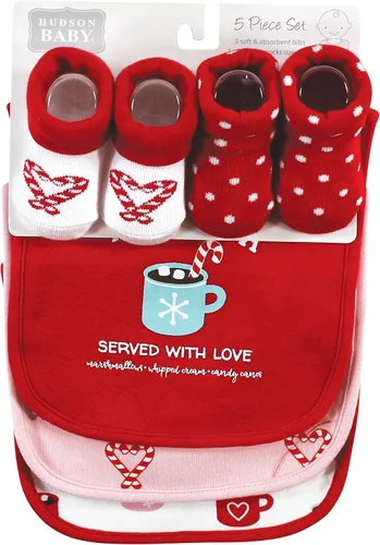 Vista 10 de Hudson Baby Conjunto de babero y calcetines unisex de algodón para bebé