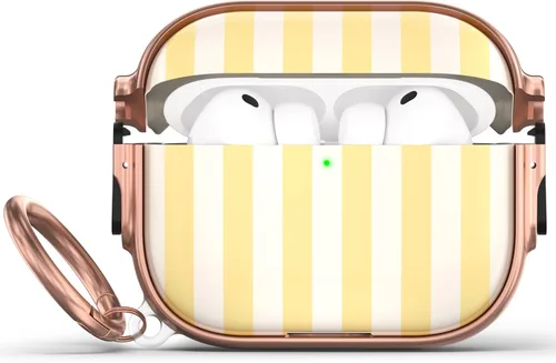 Vista 82 de Funda para AirPods Pro 2/1 con cerradura, compatible con Magsafe, negro/oro negro + rosa dorado
