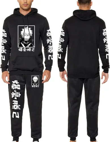 Vista 3 de Vivimeng MHA - Sudadera con capucha Boku sin sudaderas de manga larga con estampado de anime con bolsillos delanteros