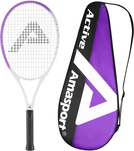 Vista 8 de AMA SPORT Adult Tennis Racket - Pre-Strung Light Balance 27 inch Tennis Racquet for Women and Men Grip Size 2-4 1/4