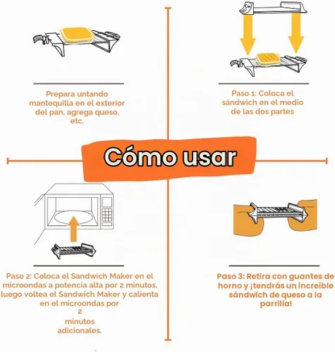 Vista 9 de MACONEE Sandwichera para microondas y prensa panini, sartén antiadherente para microondas y placa para verduras para queso crujiente a la parrilla