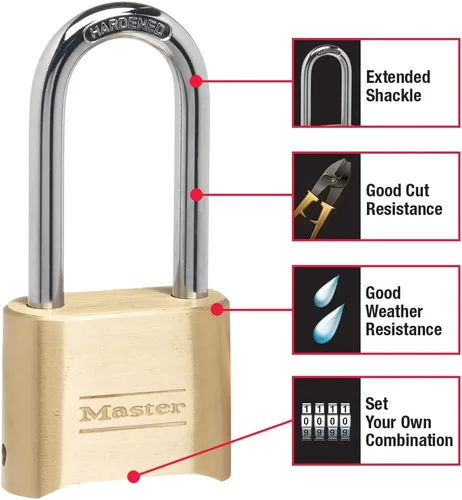 Vista 2 de Master Lock 175D, candado con combinación propia, se puede resetear, 175DLH