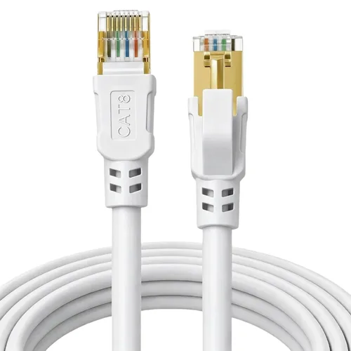 Vista 10 de DDMALL Cable Ethernet CAT8 de 1.5 pies, 3 pies, 6 pies, 10 pies, 15 pies, 20 pies, 25 pies, 30 pies, 40 pies, 50 pies, 65 pies, 100 pies, de alta