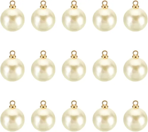 Vista 14 de PATIKIL 150 cuentas de perlas de perlas de imitación de perlas colgantes de bricolaje para hacer joyas, pulseras, aretes, collar