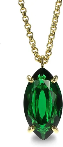 Vista 4 de Deslumbrante collar de esmeralda, collares de oro con colgante de piedras preciosas para mujer, cumpleaños, boda, aniversario para ella, collar