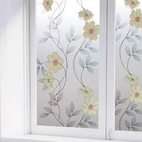Vista 4 de Emoyi Película decorativa para ventana, película de vidrio estática, sin pegamento, anti-UV, 17.7 x 78.7 pulgadas