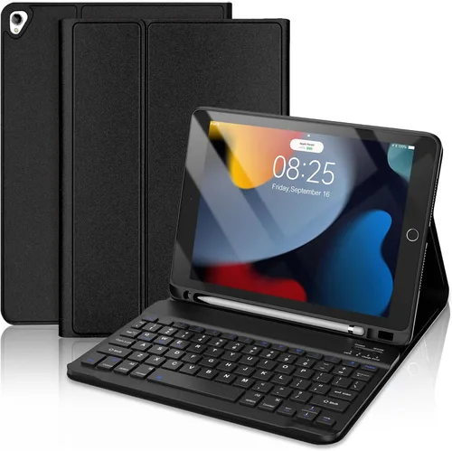 Vista 20 de Funda con teclado táctil para iPad de 9ª/8ª/7ª generación de 10.2 pulgadas, Pro 10.5, Air 3ª generación, funda inteligente con soporte para lápices