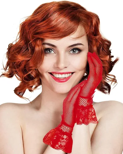 Vista 6 de Guantes de encaje para mujer, guantes de fiesta de té, guantes cortos elegantes hasta la muñeca, guantes florales para cena, boda, fiesta de té