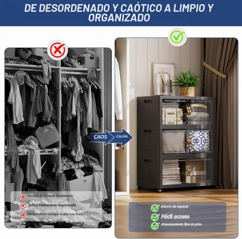 Vista 2 de SAILUN 146QT - Contenedores de almacenamiento apilables con tapa, armario Negro-165qt