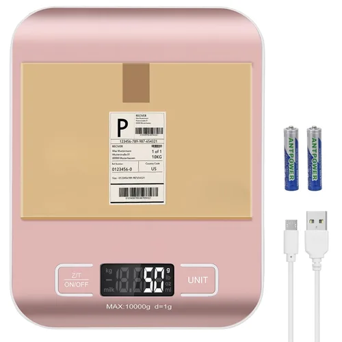 Vista 8 de Báscula de envío digital, báscula de cocina, acero inoxidable, precisa 11.0 lbs/0.04 oz, báscula postal portátil pequeña para paquetes, pequeñas