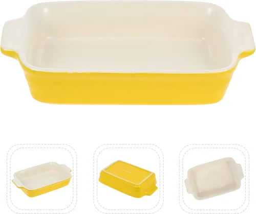 Vista 3 de Cabilock Cuenco de cerámica para hornear de gres para hornear manijas Au Gratin Dish para panes de queso