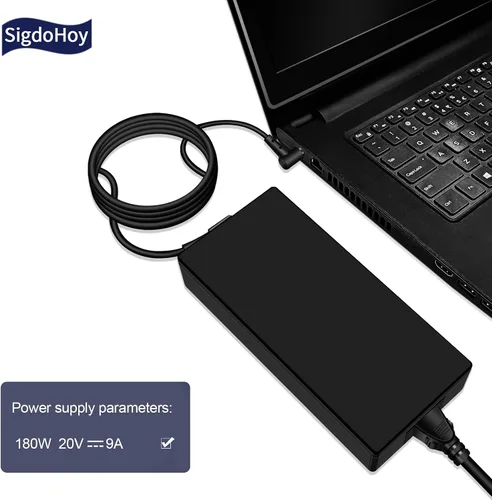 Vista 6 de Cargador de 180 W compatible con Asus Rog Zephyrus G14 GA401 G15 GA502, Tuf Gaming F15 F17 A15 A17 FX505, Zenbook Pro 14 Duo Laptop