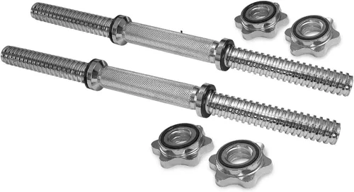 Vista 4 de Asas de mancuernas roscadas/asas ajustables para mancuernas – Se adapta a discos de peso estándar de 1 pulgada – Accesorios de levantamiento de pesas