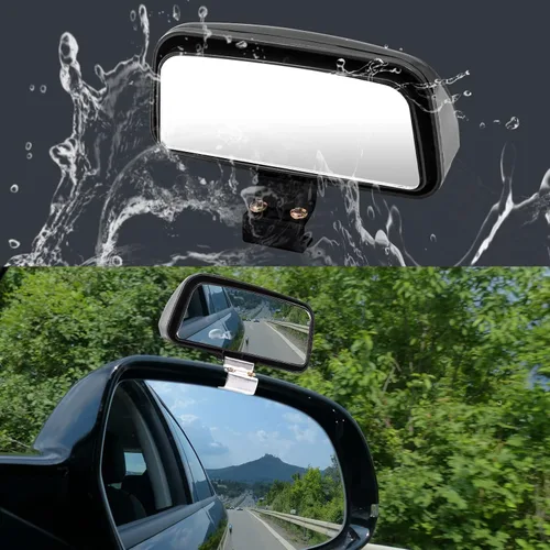 Vista 3 de Espejo de punto ciego, espejos laterales, espejos retrovisores de coche, espejos auxiliares universales de fácil instalación para automóvil, vidrio