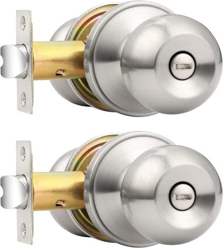 Vista 30 de Probrico - Perilla interior para puerta de baño, manija de puerta sin llave para dormitorio, juego de cerradura para puerta interior con perilla