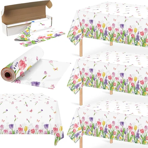 Vista 11 de Paquete de 8 manteles de hojas de eucalipto verde salvia, manteles de plástico de madera de primavera verde salvia, decoraciones de fiesta, manteles