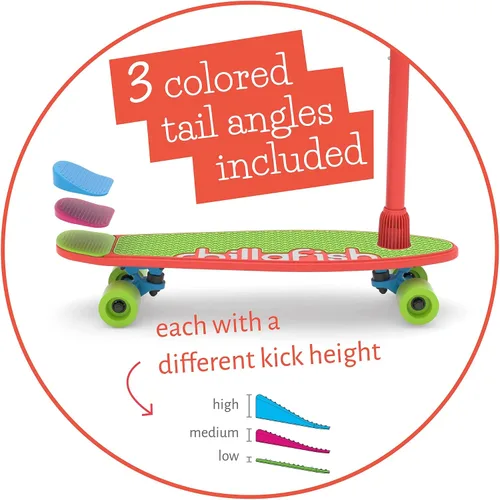 Vista 7 de Chillafish Skatieskootie - Patineta de entrenamiento personalizable y scooter de inclinación a dirección con manubrio de estabilidad desmontable, a