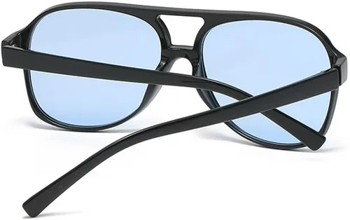 Vista 3 de Ridering Gafas de sol cuadradas retro para mujeres y hombres, con tonos vintage, UV400, lentes de sol clásicos grandes de doble puente estilo aviador