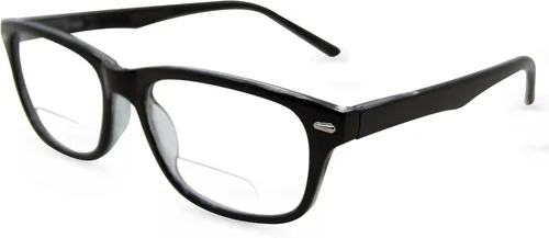 Vista 10 de In Style Eyes Seymore - Gafas de lectura bifocales retro - Montura clásica ovalada de acetato con aro completo - Lente no progresiva - Negro - 4.0x