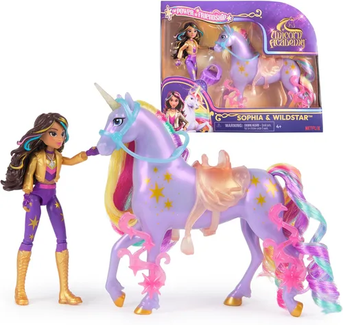 Vista 9 de Unicorn Academy, Set de Poder de Amistad de Ava y Leaf con Silla de Montar y Accesorios, Muñecas y Juguetes de Unicornio, Regalos y Pequeños