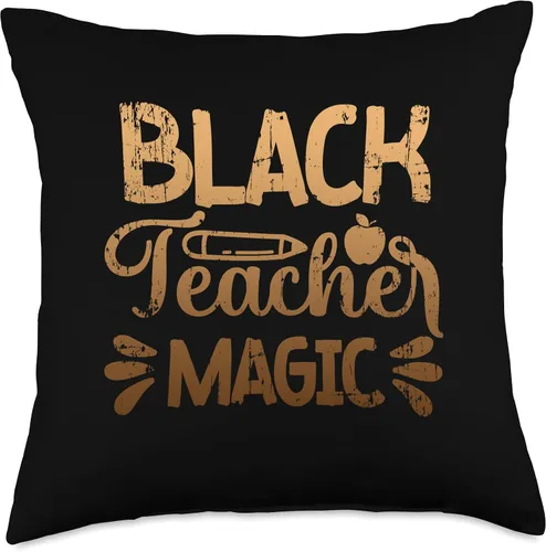 Vista 4 de Black Teacher Magic African American Educator Pride History Throw Pillow