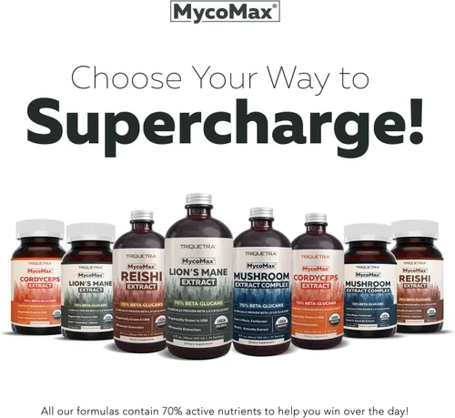 Vista 8 de Suplemento de Hongos Mane de León MycoMax - 70% Beta Glucanos, Extracto Orgánico de Mane de León de Máxima Potencia, Cultivado en EE. UU. +