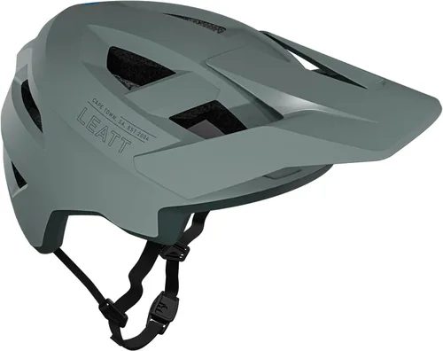 Vista 7 de Leatt Casco MTB AllMtn 2.0 Hebilla magnética Fidlock y visera Blanco crema