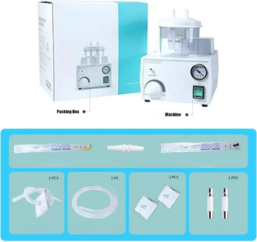 Vista 5 de Máquina portátil de succión veterinaria de 1000ml para uso doméstico 110V