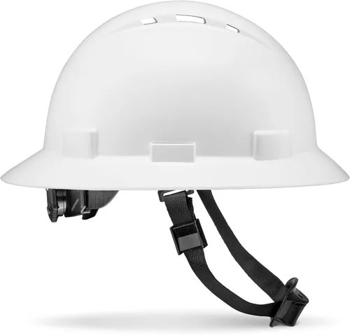 Vista 11 de Casco duro OSHA de ala completa ventilado de color sólido con suspensión de 6 puntos Verde
