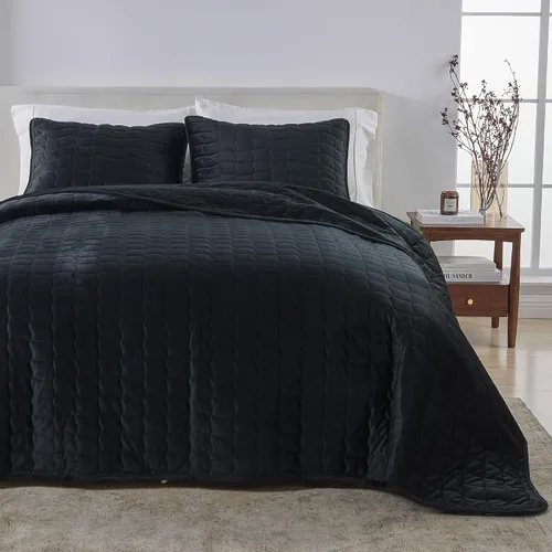 Vista 28 de Great Bay Home Juego de edredón individual/individual XL, juego de ropa de cama de 2 piezas con costuras en caja de sirsaca - colcha suave, ligera