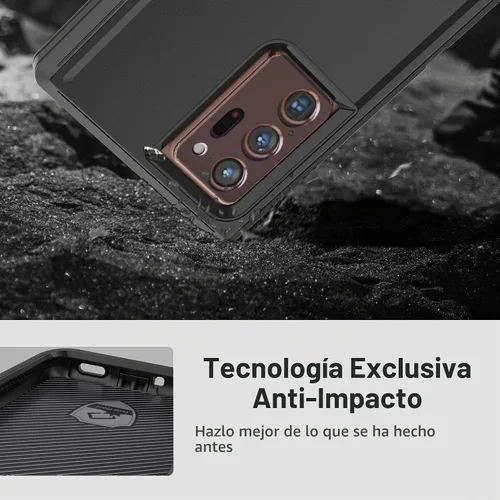 Vista 4 de Funda para Galaxy Note 20 Ultra 5G, funda protectora resistente con [3 capas] Cubierta de protección de goma resistente a prueba de golpes