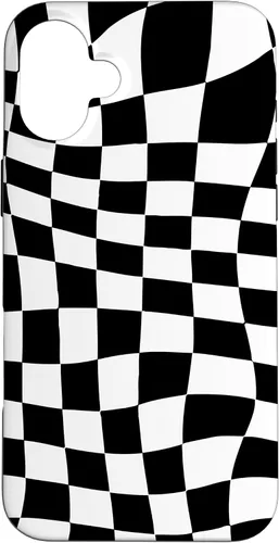 Vista 23 de Funda clásica a cuadros para iPhone 17, diseño ondulado de tablero de ajedrez en blanco y negro